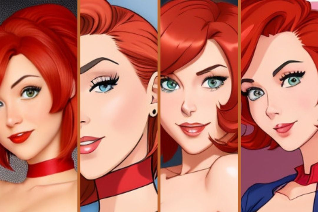 Vermelho Gata Hot - 4 Wallpapers AI Cartoon e Hentai